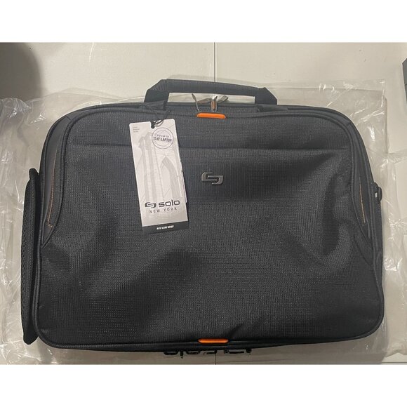 NWT Solo New York Ace Slim Brief Laptop Bag 15.6" Black - Picture 5 of 8